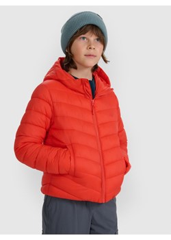 Chłopięca kurtka puchowa pikowana 4F 4FJRAW25TDJAM0819 - czerwona ze sklepu Sportstylestory.com w kategorii Kurtki chłopięce - zdjęcie 187539366