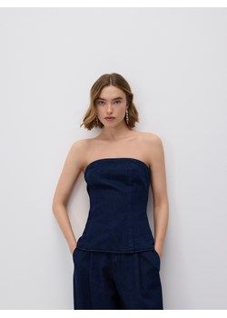 Reserved - Denimowy top - granatowy ze sklepu Reserved w kategorii Bluzki damskie - zdjęcie 187539785