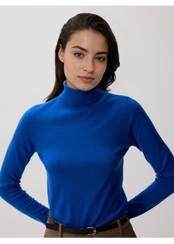 Reserved - Wełniany sweter z golfem - niebieski ze sklepu Reserved w kategorii Swetry damskie - zdjęcie 187539846