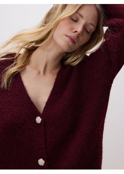 Reserved - Kardigan z dekoracyjnymi guzikami - bordowy ze sklepu Reserved w kategorii Swetry damskie - zdjęcie 187539898