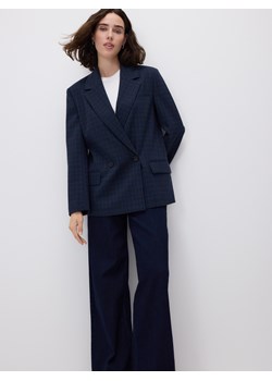 Reserved - Dwurzędowa marynarka w kratę - granatowy ze sklepu Reserved w kategorii Kurtki damskie - zdjęcie 187539955