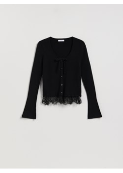 Reserved - Sweter z koronką - czarny ze sklepu Reserved w kategorii Bluzki damskie - zdjęcie 187540017