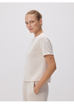 Reserved - T-shirt z modalem - beżowy ze sklepu Reserved w kategorii Bluzki damskie - zdjęcie 187540056