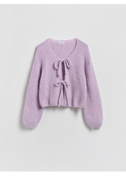 Reserved - Kardigan z wełną alpaki - lawendowy ze sklepu Reserved w kategorii Swetry damskie - zdjęcie 187540107