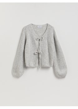 Reserved - Kardigan z wełną alpaki - jasnoszary ze sklepu Reserved w kategorii Swetry damskie - zdjęcie 187540109