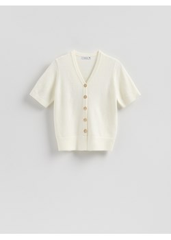 Reserved - Kardigan z dekoracyjnymi guzikami - złamana biel ze sklepu Reserved w kategorii Swetry damskie - zdjęcie 187540116