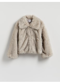Reserved - Sztuczne futerko z kołnierzem - jasnoszary ze sklepu Reserved w kategorii Futra damskie - zdjęcie 187540165