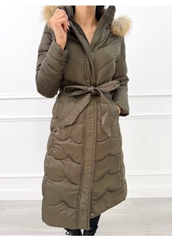 Khaki Pikowana Kurtka z Futerkiem przy Kapturze ze sklepu ModnaKiecka.pl w kategorii Kurtki damskie - zdjęcie 187540767