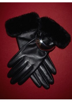 Mohito - Skórzane rękawiczki - czarny ze sklepu Mohito w kategorii Rękawiczki damskie - zdjęcie 187541026