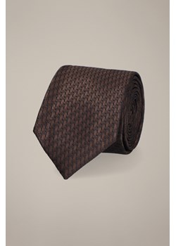 Krawat Brązowy Wzór Geometryczny ze sklepu Lancerto S.A. w kategorii Krawaty - zdjęcie 187541046