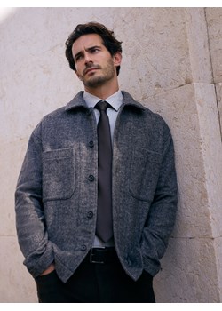 Reserved - Koszula comfort z dodatkiem wełny - ciemnoszary ze sklepu Reserved w kategorii Koszule męskie - zdjęcie 187541135