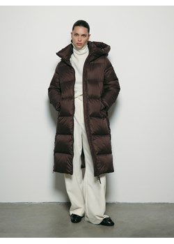 Reserved - Puchowa kurtka z kapturem - ciemnobrązowy ze sklepu Reserved w kategorii Płaszcze damskie - zdjęcie 187541219