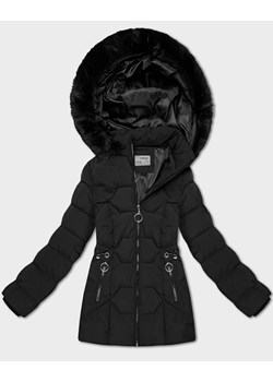 Dopasowana kurtka zimowa z odpinanym kapturem S'West czarna (B8196-1) ze sklepu goodlookin.pl w kategorii Kurtki damskie - zdjęcie 187541436