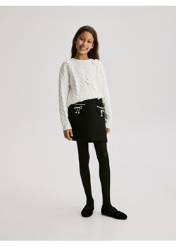 Reserved - Tweedowa spódnica z aplikacją - czarny ze sklepu Reserved w kategorii Spódnice dziewczęce - zdjęcie 187541646