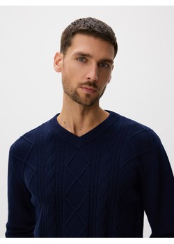 Reserved - Strukturalny sweter z wełną - granatowy ze sklepu Reserved w kategorii Swetry męskie - zdjęcie 187541666