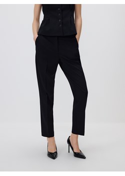Reserved - Spodnie cygaretki z wiskozą - czarny ze sklepu Reserved w kategorii Spodnie damskie - zdjęcie 187541876