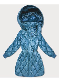 Obszerna zimowa kurtka damska oversize Minority niebieska (M2-6518-30) ze sklepu goodlookin.pl w kategorii Kurtki damskie - zdjęcie 187543546