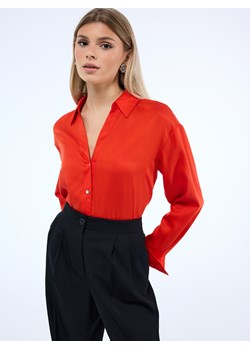 Mohito - Pomarańczowa koszula z lyocellu - pomarańczowy ze sklepu Mohito w kategorii Koszule damskie - zdjęcie 187543796