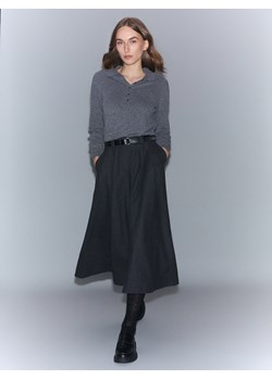 Reserved - Spódnica z wełną - ciemnoszary ze sklepu Reserved w kategorii Spódnice - zdjęcie 187544108