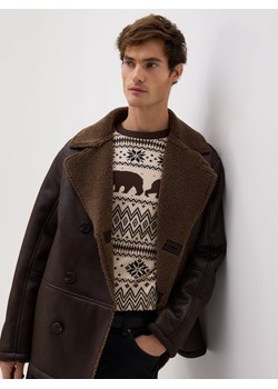 Reserved - Sweter ze świątecznym motywem - kremowy ze sklepu Reserved w kategorii Swetry męskie - zdjęcie 187545776