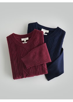 Reserved - Strukturalny sweter z wełną - bordowy ze sklepu Reserved w kategorii Swetry męskie - zdjęcie 187545819