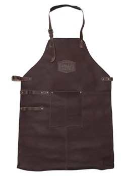 HIDE &amp; STITCHES Skórzany fartuch w kolorze ciemnobrązowym do grilowania - 63 x 85 x 0,50 cm ze sklepu Limango Polska w kategorii Akcesoria kuchenne - zdjęcie 187546199