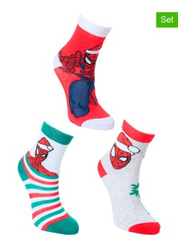 Spiderman Skarpety (3 pary) &quot;Spider-Man&quot; w kolorze czerwono-białym ze sklepu Limango Polska w kategorii Skarpetki dziecięce - zdjęcie 187546548