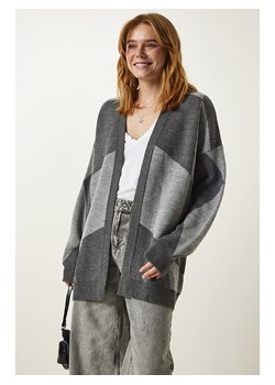Happiness Istanbul Kardigan w kolorze szarym ze sklepu Limango Polska w kategorii Swetry damskie - zdjęcie 187546955