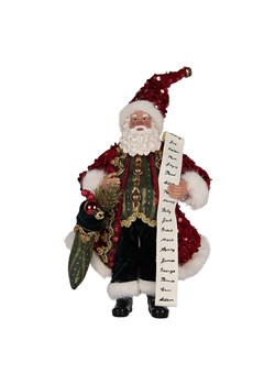 Clayre &amp; Eef Figurka dekoracyjna w kolorze czerwono-zielonym - wys. 28 cm ze sklepu Limango Polska w kategorii Dekoracje - zdjęcie 187547107