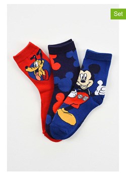 Disney Mickey Mouse Skarpety (3 pary) &quot;Myszka Miki&quot; w kolorze czerwono-granatowym ze sklepu Limango Polska w kategorii Skarpetki dziecięce - zdjęcie 187547317