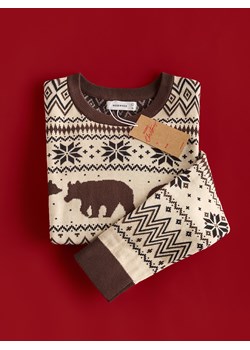 Reserved - Sweter ze świątecznym motywem - kremowy ze sklepu Reserved w kategorii Swetry męskie - zdjęcie 187547948