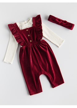Reserved - Welurowy komplet - czerwony ze sklepu Reserved w kategorii Komplety niemowlęce - zdjęcie 187547968