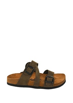Moosefield Skórzane klapki w kolorze khaki ze sklepu Limango Polska w kategorii Klapki damskie - zdjęcie 187548009