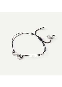 Bransoletka nieskończoność z cyrkoniami na sznurku, srebro 925 w pokryciu platyną ze sklepu GIORRE w kategorii Bransoletki - zdjęcie 187549135