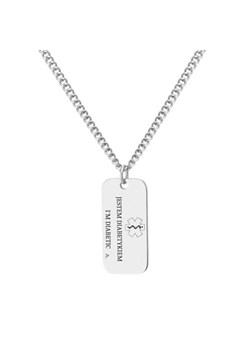 Męska zawieszka ze stali z grawerem medycznym – informacja o alergii ze sklepu manoki.pl w kategorii Naszyjniki męskie - zdjęcie 187549326