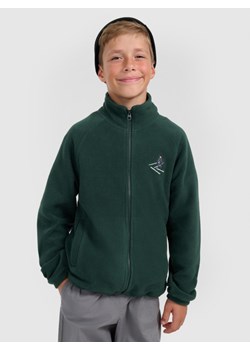 Chłopięcy polar rozpinany ze stójką 4F 4FJRAW25TFLEM438 - zielony ze sklepu Sportstylestory.com w kategorii Bluzy chłopięce - zdjęcie 187549918