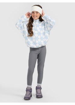 Dziewczęce legginsy dzianinowe 4F 4FJRAW25TTIGF292 - szare ze sklepu Sportstylestory.com w kategorii Spodnie dziewczęce - zdjęcie 187549985