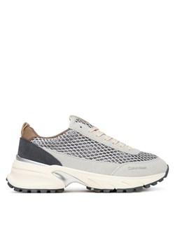 Calvin Klein Sneakersy Hike Runner Lace Up Techmix YW0YW02030 Beżowy ze sklepu MODIVO w kategorii Buty sportowe damskie - zdjęcie 187553789