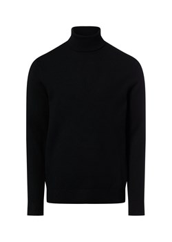 Lindbergh Męski sweter Mężczyźni Sztuczne włókno czarny jednolity ze sklepu vangraaf w kategorii Swetry męskie - zdjęcie 187554308