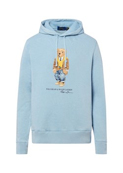 Polo Ralph Lauren Męski sweter z kapturem Mężczyźni Bawełna jasnoniebieski nadruk ze sklepu vangraaf w kategorii Bluzy męskie - zdjęcie 187554325