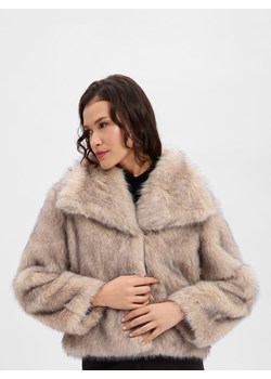 Noisy May Damska kurtka ze sztucznego futra - NMMoira Kobiety beżowy wzorzysty ze sklepu vangraaf w kategorii Kurtki damskie - zdjęcie 187554359