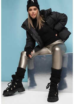 Czarne Botki Traperki z Ozdobnym Sznurowaniem i Kożuszkiem Godhilde ze sklepu born2be.pl w kategorii Workery damskie - zdjęcie 187554719