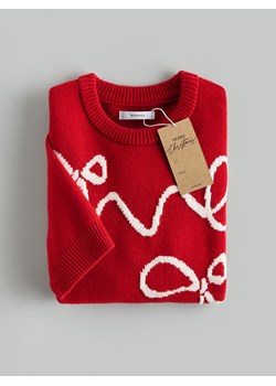 Reserved - Sweter z kokardkami - czerwony ze sklepu Reserved w kategorii Swetry damskie - zdjęcie 187554865