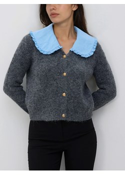 Reserved - Kardigan z kołnierzykiem - szary ze sklepu Reserved w kategorii Swetry damskie - zdjęcie 187554916