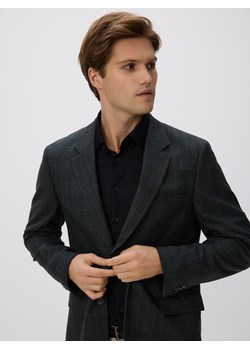 Reserved - Marynarka slim fit z wiskozą - ciemnozielony ze sklepu Reserved w kategorii Marynarki męskie - zdjęcie 187555139