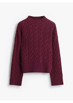 Mohito - Bordowy sweter z bawełny i wełny - bordowy ze sklepu Mohito w kategorii Swetry damskie - zdjęcie 187557296