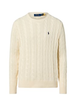 Polo Ralph Lauren Męski sweter z dzianiny Mężczyźni Bawełna écru jednolity ze sklepu vangraaf w kategorii Swetry męskie - zdjęcie 187557437