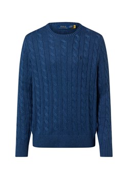 Polo Ralph Lauren Męski sweter z dzianiny Mężczyźni Bawełna granatowy jednolity ze sklepu vangraaf w kategorii Swetry męskie - zdjęcie 187557439