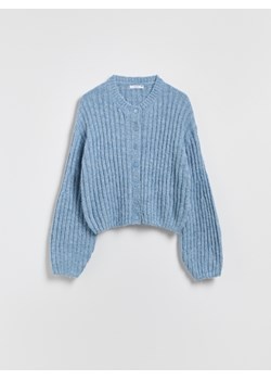 Reserved - Kardigan z ozdonym splotem - niebieski ze sklepu Reserved w kategorii Swetry damskie - zdjęcie 187557565
