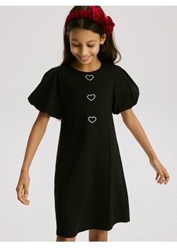 Reserved - Sukienka z bufiastymi rękawami - czarny ze sklepu Reserved w kategorii Sukienki dziewczęce - zdjęcie 187557596